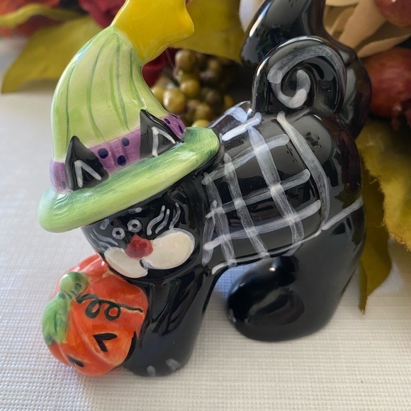 Ceramic Hand Painted Halloween Black Cat - Picture 4 of 6